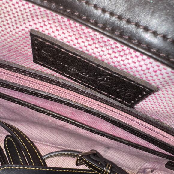 Vintage Dooney & Bourke Leather Square Hand Bag AuthenticConfirmed Medium Size - Picture 9 of 16